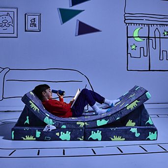 Yourigami 4 pc Glow-in-the-Dark Folding Convertible Kids' Play Couch Set
