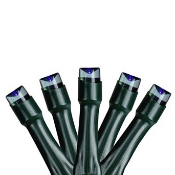 Sienna 20 Battery Operated Blue LED Wide Angle Christmas Lights - 6.25 ft Green Wire