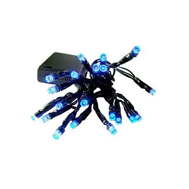 Sienna 20 Battery Operated Blue LED Wide Angle Christmas Lights - 6.25 ft Green Wire