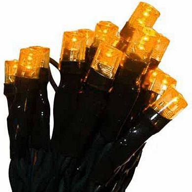 Sienna 20 Battery Operated Amber LED Wide Angle Mini Christmas Lights - 6.25 ft. Green Wire