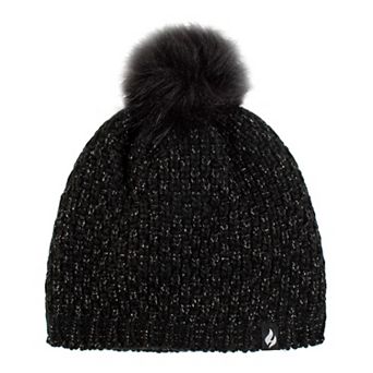 Women's Heat Holders Heatweaver Basket Weave Pom Hat