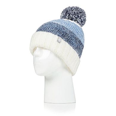 Heat Holders Women's Heatweaver Feather Knit Roll-Up Hat
