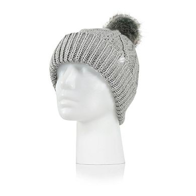 Women's Heat Holders Heatweaver Cable Knit Pom Pom Hat