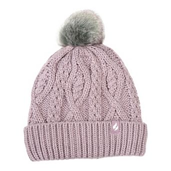 Women's Heat Holders Heatweaver Cable Knit Pom Pom Hat