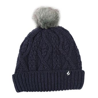 Women's Heat Holders Heatweaver Cable Knit Pom Pom Hat