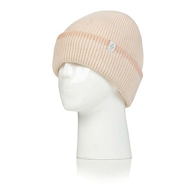 Women's Heat Holders Heatweaver Sparkle Striped Roll Up Hat