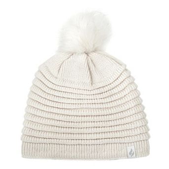 Women's Heat Holders Heatweaver Rib Knit Pom Pom Hat