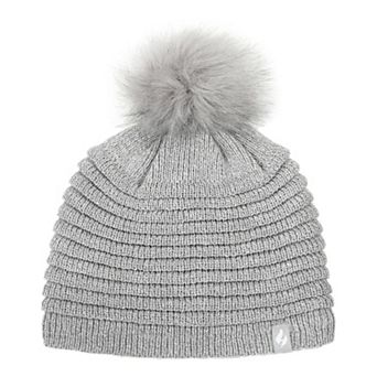 Women's Heat Holders Heatweaver Rib Knit Pom Pom Hat