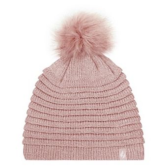 Women's Heat Holders Heatweaver Rib Knit Pom Pom Hat