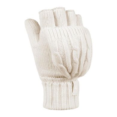 Women's Heat Holders Heatweaver Cable Knit Convertible Mittens