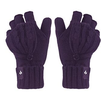 Women's Heat Holders Heatweaver Cable Knit Convertible Mittens
