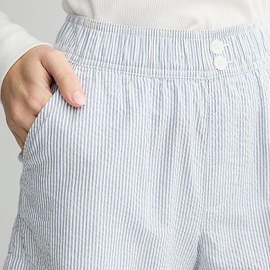 Juniors' SO® Seersucker High Rise Elastic Waist Shorts