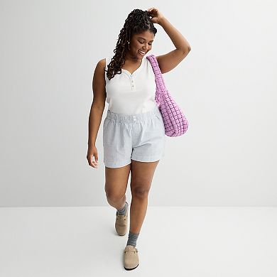 Juniors' Plus Size SO® High Rise Elastic Waist Shorts