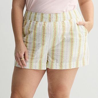 Juniors' Plus Size SO® High Rise Elastic Waist Shorts