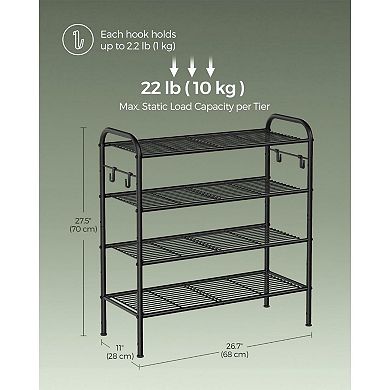 Height-adjustable Metal Shoe Rack For Entryway, Hallway, Closet