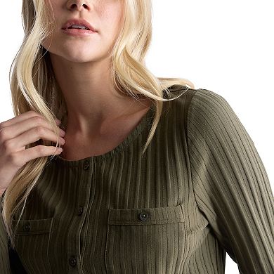 Women's Buffalo Jeans Kathleen Button-Front Ribbed Top