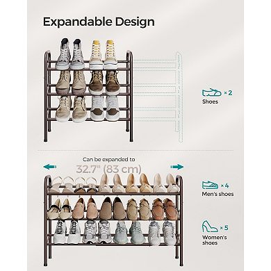 Expandable Free Standing Adjustable Shoe Racks For Entryway, Closet, Doorway