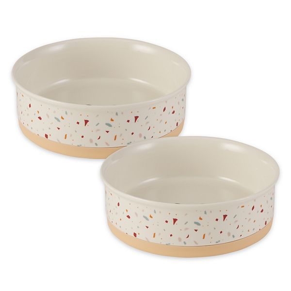 Pet Bowl Set, Medium 6x2-inches, Terrazzo