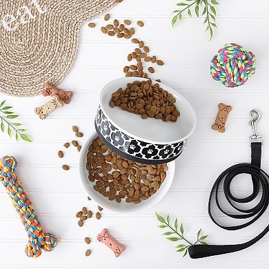 Bone Dry Pet Bowl - Lattice Black 2-pc. Set