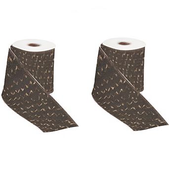 Gold Wired Ribbon (set Of 2)