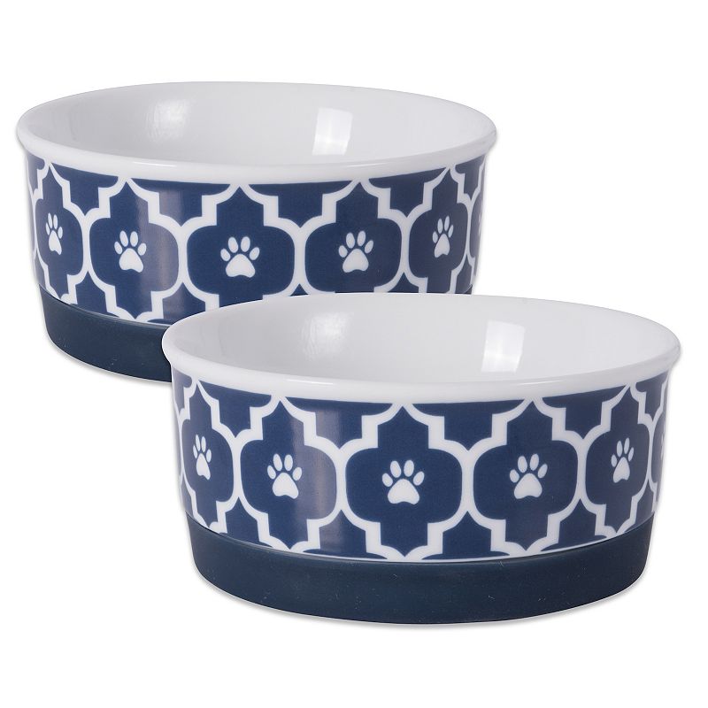 UPC 738215372406 product image for Bone Dry Pet Bowl Lattice Nautical Blue 2-pc. Set | upcitemdb.com