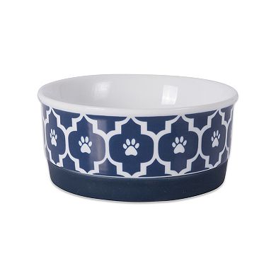 Bone Dry Pet Bowl Lattice Nautical Blue 2-pc. Set