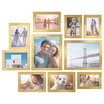 Picture Frames, Collage Photo Frames, Clear Glass Front Set Of 10