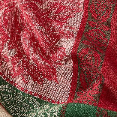 Prestige Poinsettia Cotton Jacquard Rectangle Tablecloth