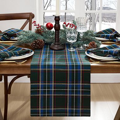 Stowe Tartan Holiday Plaid Cotton Table Runner, 13"x90"