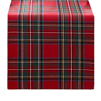 Stowe Tartan Holiday Plaid Cotton Table Runner, 13"x90"
