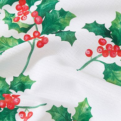 Vintage Holly Scallop Border Rectangle Tablecloth
