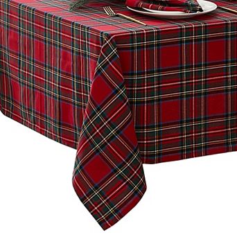 Stowe Tartan Holiday Plaid Cotton Rectangle Tablecloth