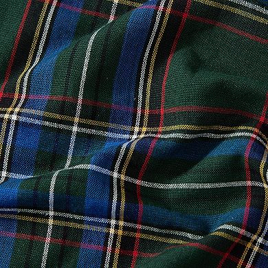 Stowe Tartan Holiday Plaid Cotton Oval Tablecloth