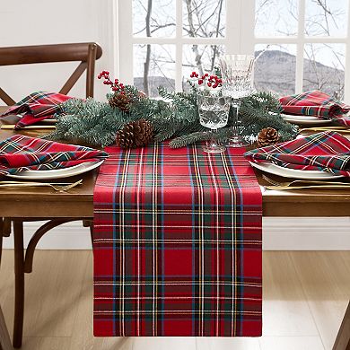 Stowe Tartan Holiday Plaid Cotton Table Runner, 13"x70"