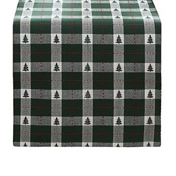 Sherwood Tree Dobby Holiday Cotton Table Runner, 13"x70"