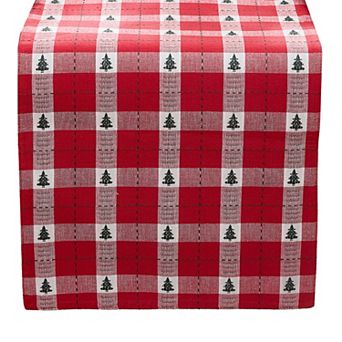 Sherwood Tree Dobby Holiday Cotton Table Runner, 13"x70"