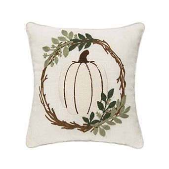 C&F Home White Pumpkin Wreath Fall Throw Pillow