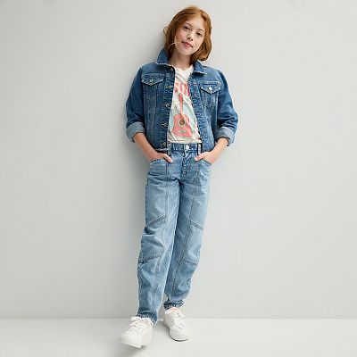 Girls 6-20 SO® Pull-On Barrel Jeans in Regular Plus Sizes