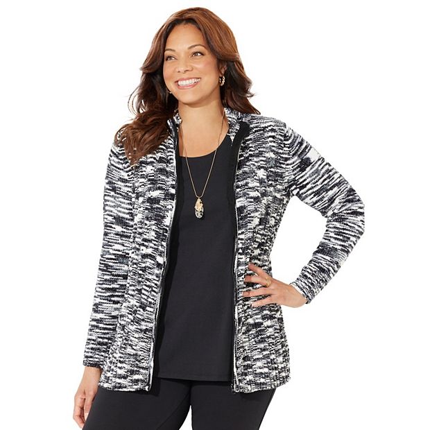 Chenille cardigan plus size deals