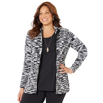 Catherines Women's Plus Size Cozy Chenille Zip Cardigan