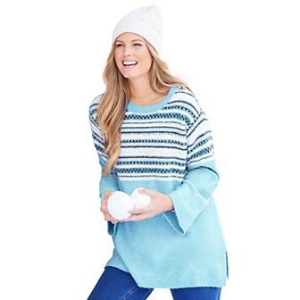 Catherines Women's Plus Size Fair Isle Pullover Sweater