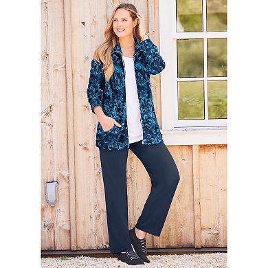 Catherines Plus Size Cozy Velour Jacket