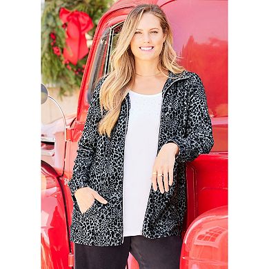 Catherines Plus Size Cozy Velour Jacket