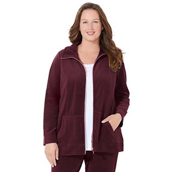 Catherines Plus Size Cozy Velour Jacket
