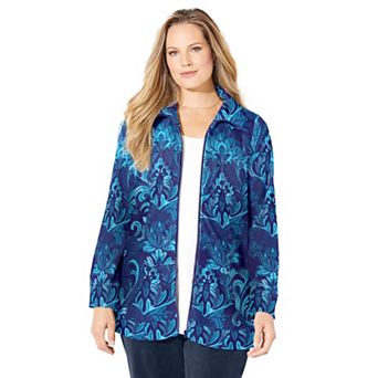 Catherines Plus Size Cozy Velour Jacket