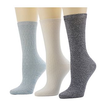 Women's Cuddl Duds® 3-Pair Trellis Texture Crew Socks
