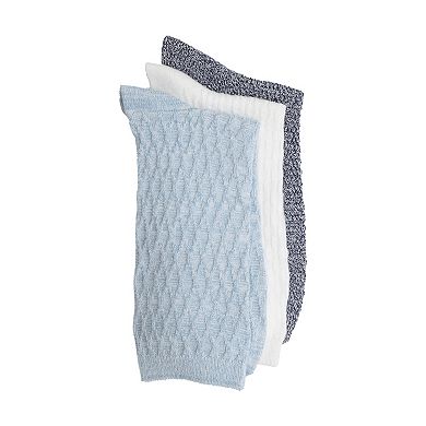 Women's Cuddl Duds® 3-Pair Trellis Texture Crew Socks