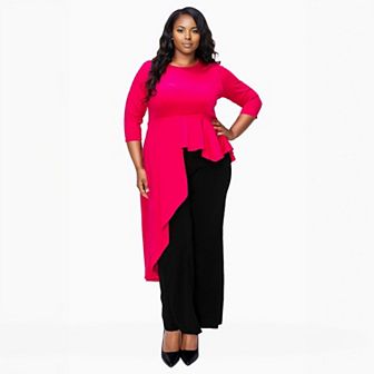 Plus Size Sanctuary Asymmetrical Peplum Top