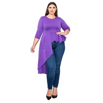 Plus Size Sanctuary Asymmetrical Peplum Top