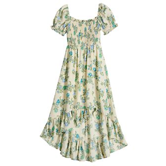 Girls 7-16 Poppies & Roses Floral Hi-Low Dress